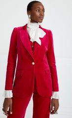 Temperley London Clove Velvet Jacket Hot Pink