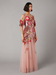 Temperley London Carnation Sequin Gown Blush 20UHEV53008