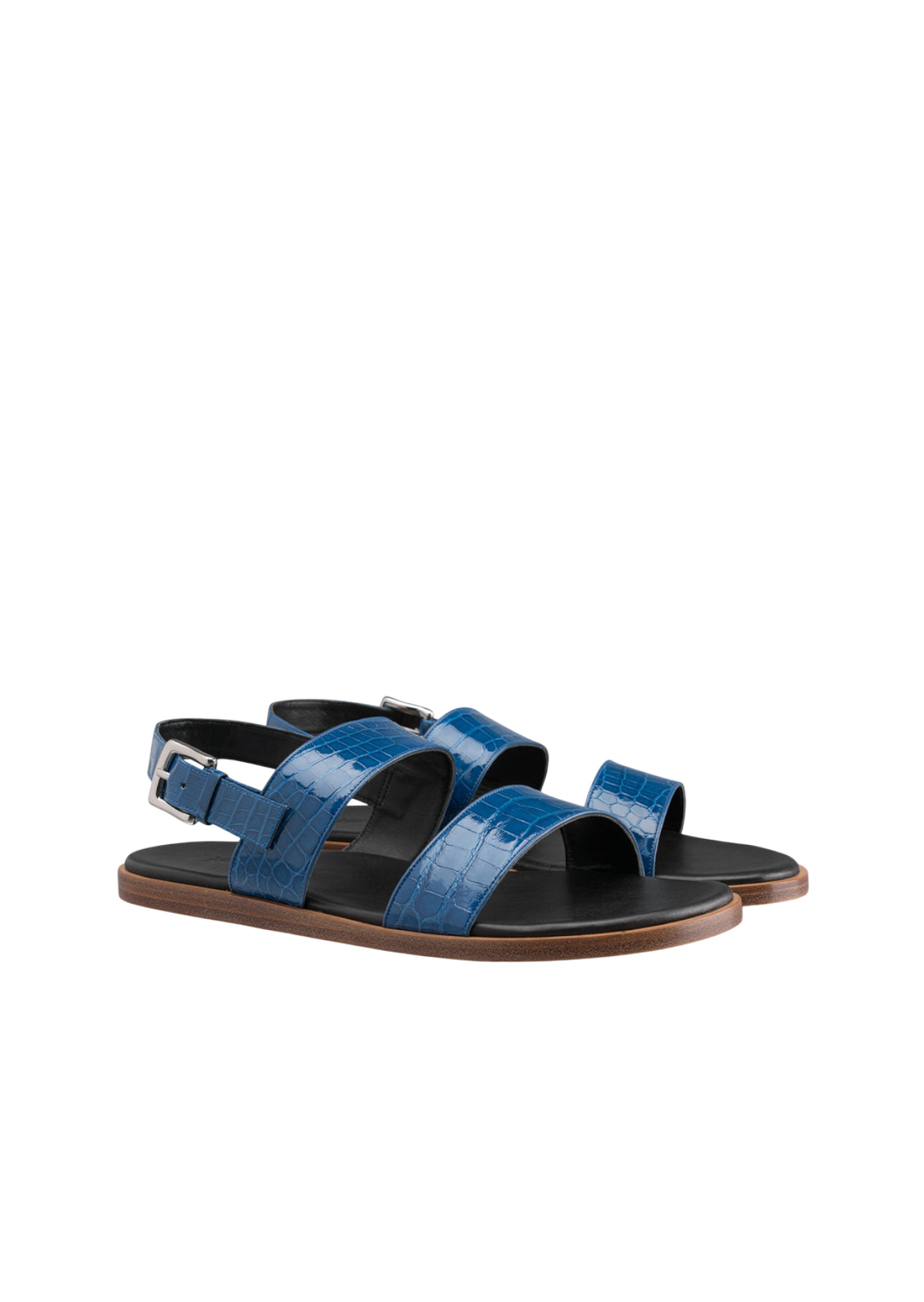 Double?Strap Crocodile Sandals