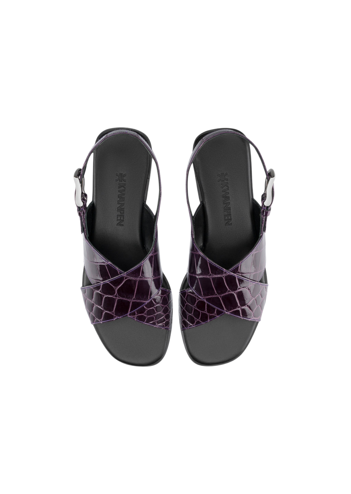 Cross?Strap Crocodile Sandals