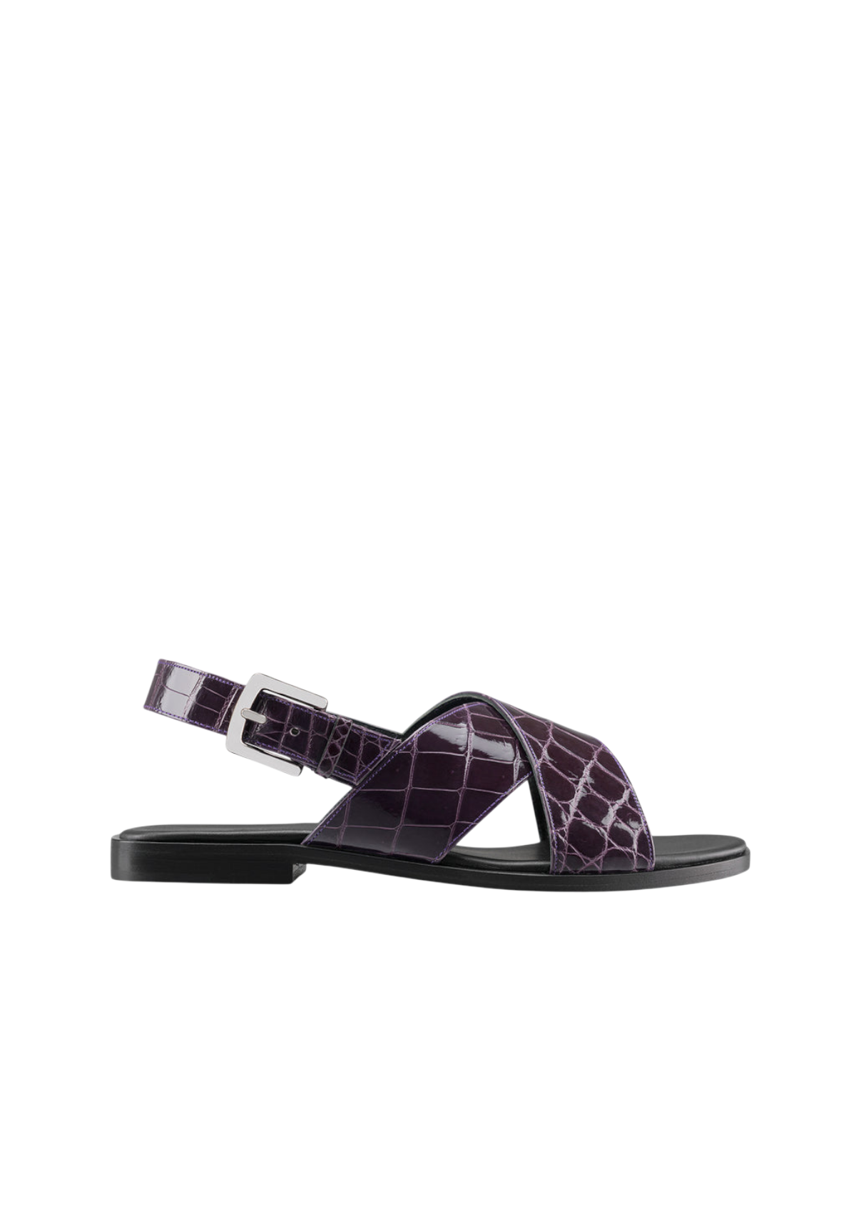 Cross?Strap Crocodile Sandals