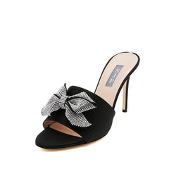 SJP by Sarah Jessica Parker Amna 90mm Black Satin Sandals