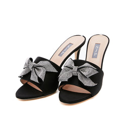 SJP by Sarah Jessica Parker Amna 90mm Black Satin Sandals