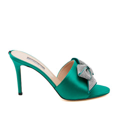 SJP by Sarah Jessica Parker Amna 90mm Emerald Green Satin Sandals