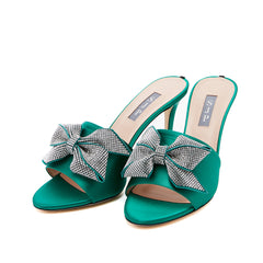 SJP by Sarah Jessica Parker Amna 90mm Emerald Green Satin Sandals