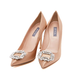 SJP by Sarah Jessica Parker Fatma 100mm Nude Satin Pumps