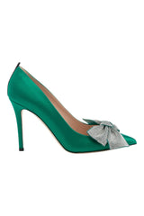 SJP by Sarah Jessica Parker Samara 100mm Emerald Green Satin Pumps