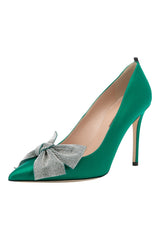 SJP by Sarah Jessica Parker Samara 100mm Emerald Green Satin Pumps