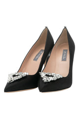 SJP by Sarah Jessica Parker Ola 100mm Black Satin Pumps