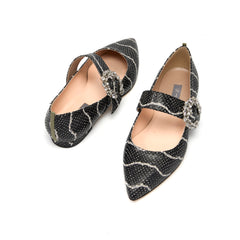 SJP by Sarah Jessica Parker Chime 10mm Python Printed Leather Flat Sandals