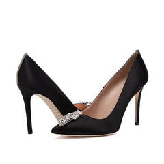 SJP by Sarah Jessica Parker Lunden 100mm Black Satin Pumps