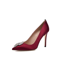 SJP by Sarah Jessica Parker Lunden 100mm Burgundy Satin Pumps