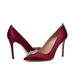 SJP by Sarah Jessica Parker Lunden 100mm Burgundy Satin Pumps