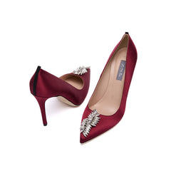 SJP by Sarah Jessica Parker Lunden 100mm Burgundy Satin Pumps