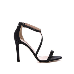 SJP by Sarah Jessica Parker Ember 100mm Black Satin Heeled Sandals