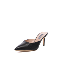 SJP by Sarah Jessica Parker Novel 70mm Black Leather Mules