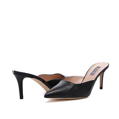 SJP by Sarah Jessica Parker Novel 70mm Black Leather Mules