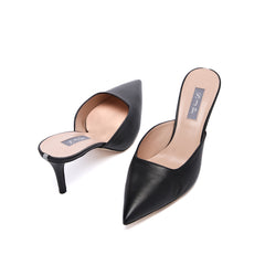 SJP by Sarah Jessica Parker Novel 70mm Black Leather Mules