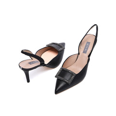 SJP by Sarah Jessica Parker Middle East Exclusive Noblesli 70mm Black Leather Slingback