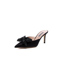 SJP by Sarah Jessica Parker Middle East Exclusive Regal 70mm Black Satin Mules