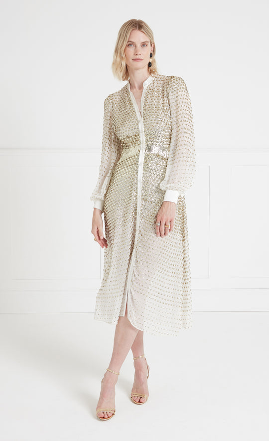 Temperley London Brielle Ivory Midi Dress