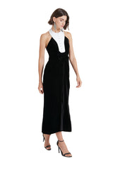 Temperley London Ashcombe Black Bib Midi Dress