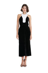 Temperley London Ashcombe Black Bib Midi Dress