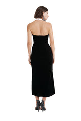 Temperley London Ashcombe Black Bib Midi Dress