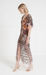 Temperley London Atlas Dress Tuscan Peach