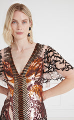 Temperley London Atlas Dress Tuscan Peach