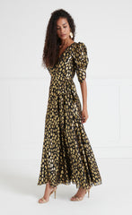 Temperley London Kyra Wrap Black Midi Dress