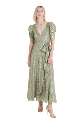 Temperley London Kyra Wrap Green Midi Dress