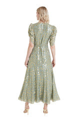 Temperley London Kyra Wrap Green Midi Dress