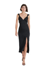 Temperley London Willow Strappy Black Midi Dress