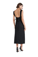 Temperley London Willow Strappy Black Midi Dress