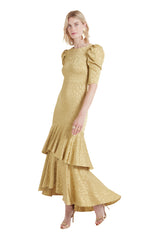 Temperley London Willow Flax Gold Maxi Dress