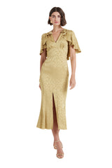 Temperley London Willow Flax Gold Coacktail Dress