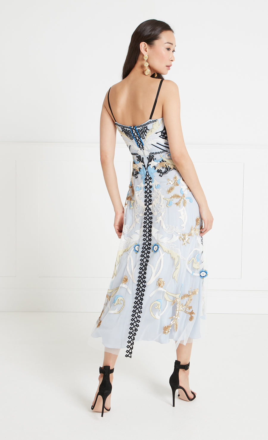 Temperley London Alessia Strappy Midi Dress - Halogen Blue