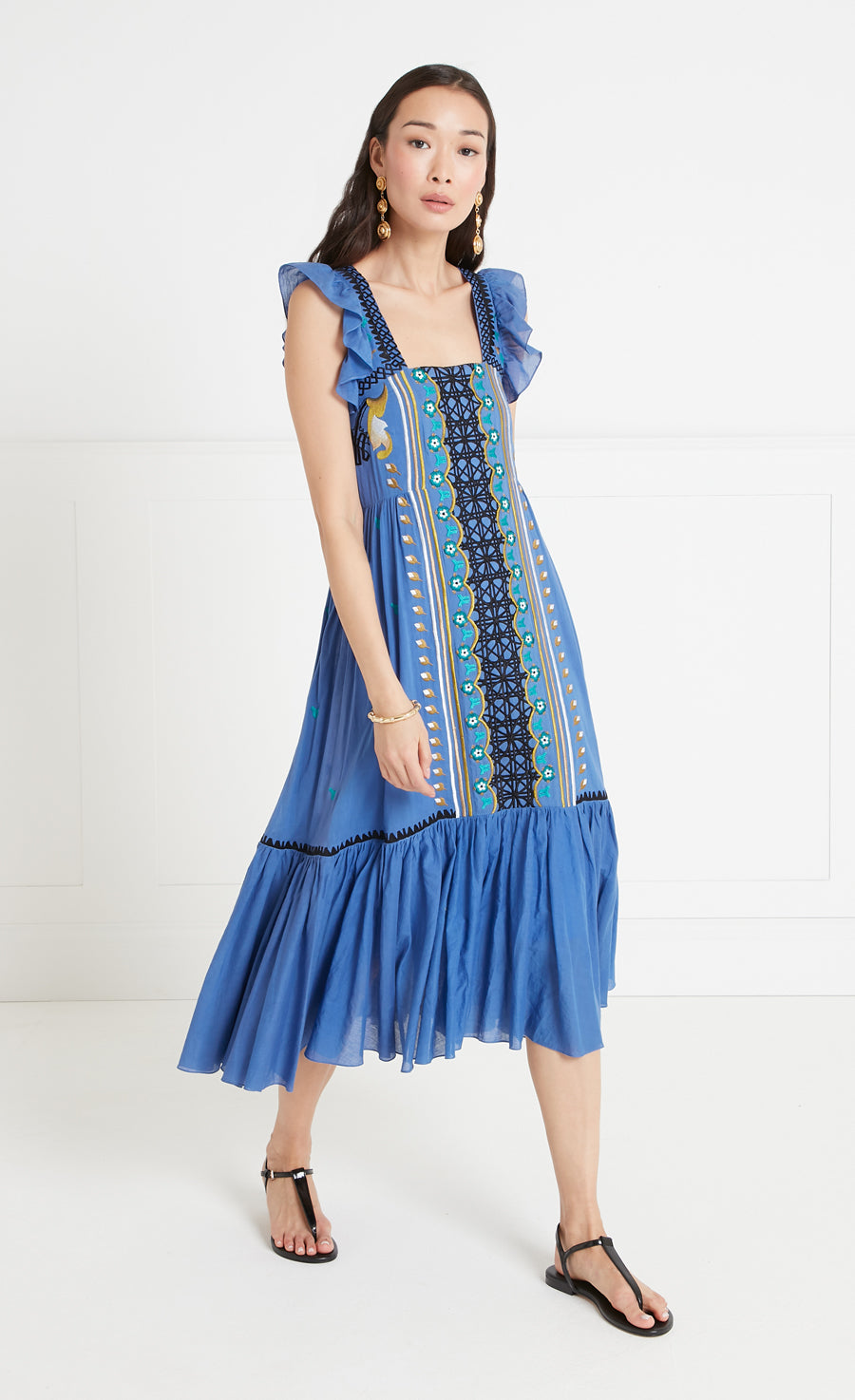 Temperley London Florentine Midi Dress - Dazzling Blue