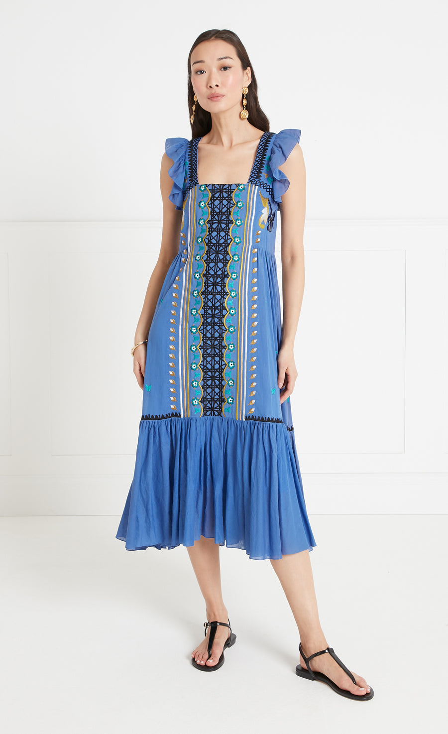 Temperley London Florentine Midi Dress - Dazzling Blue