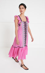 Temperley London Florentine Midi Dress - Rose Pink