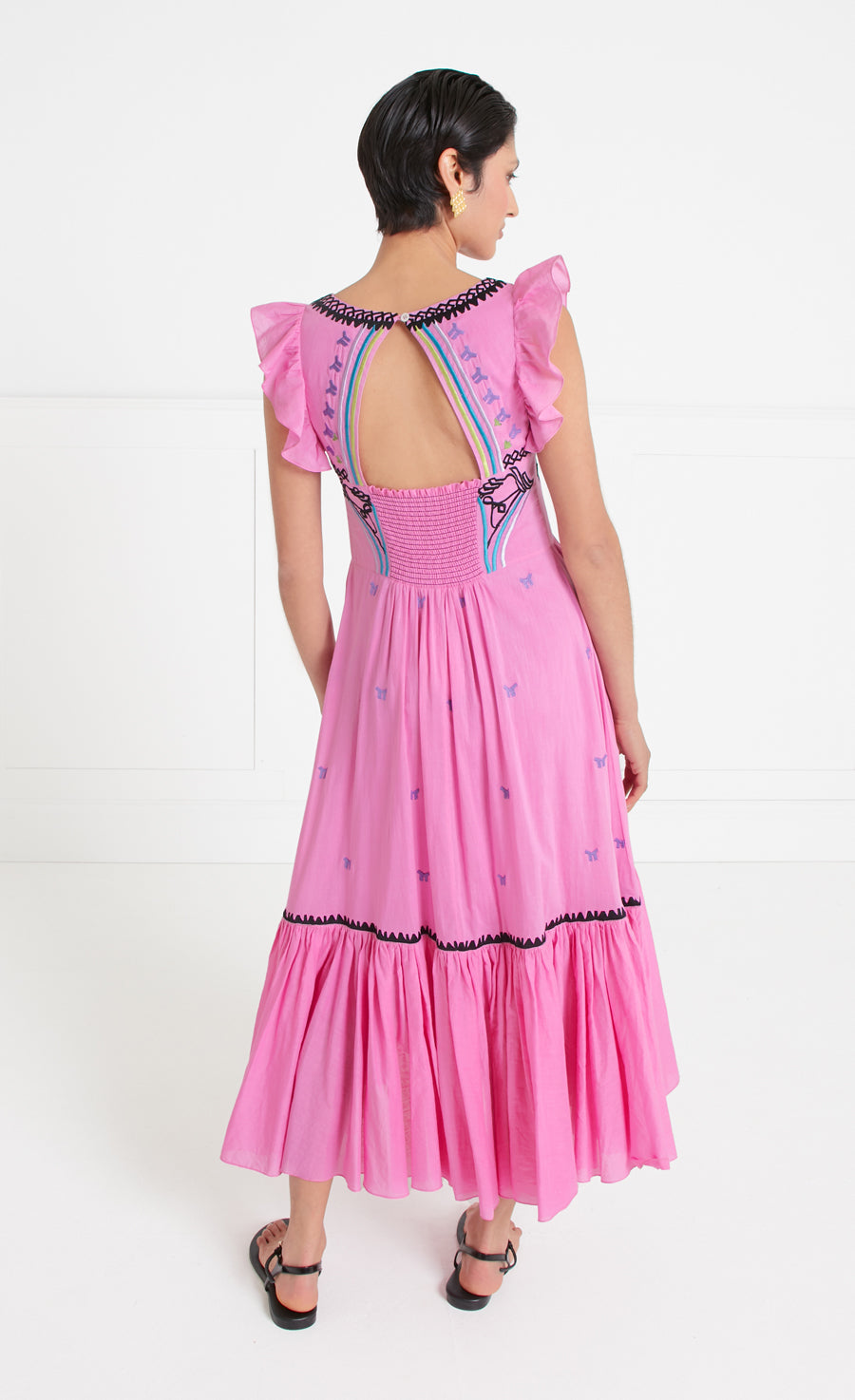 Temperley London Florentine Midi Dress - Rose Pink