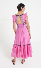 Temperley London Florentine Midi Dress - Rose Pink