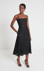 Temperley London Guinevere Strappy Midi Dress - Black