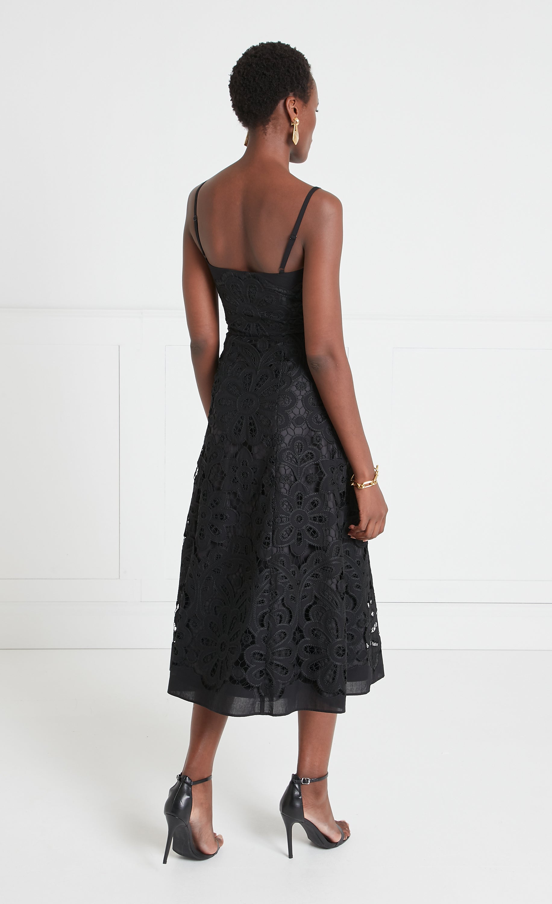 Temperley London Guinevere Strappy Midi Dress - Black