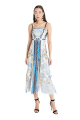 Temperley London Alessia Strappy Midi Dress - Halogen Blue