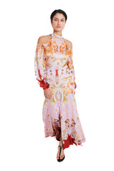 Temperley London Carline Printed Cold Shoulder Maxi Dress