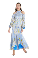 Temperley London Carline Printed Cold Shoulder Maxi Dress