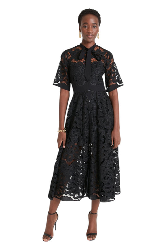 Temperley London Guinevere Shirt Maxi Dress - Black