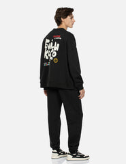 Evisu Multiple Logo Pu Print Oversized Sweatshirt